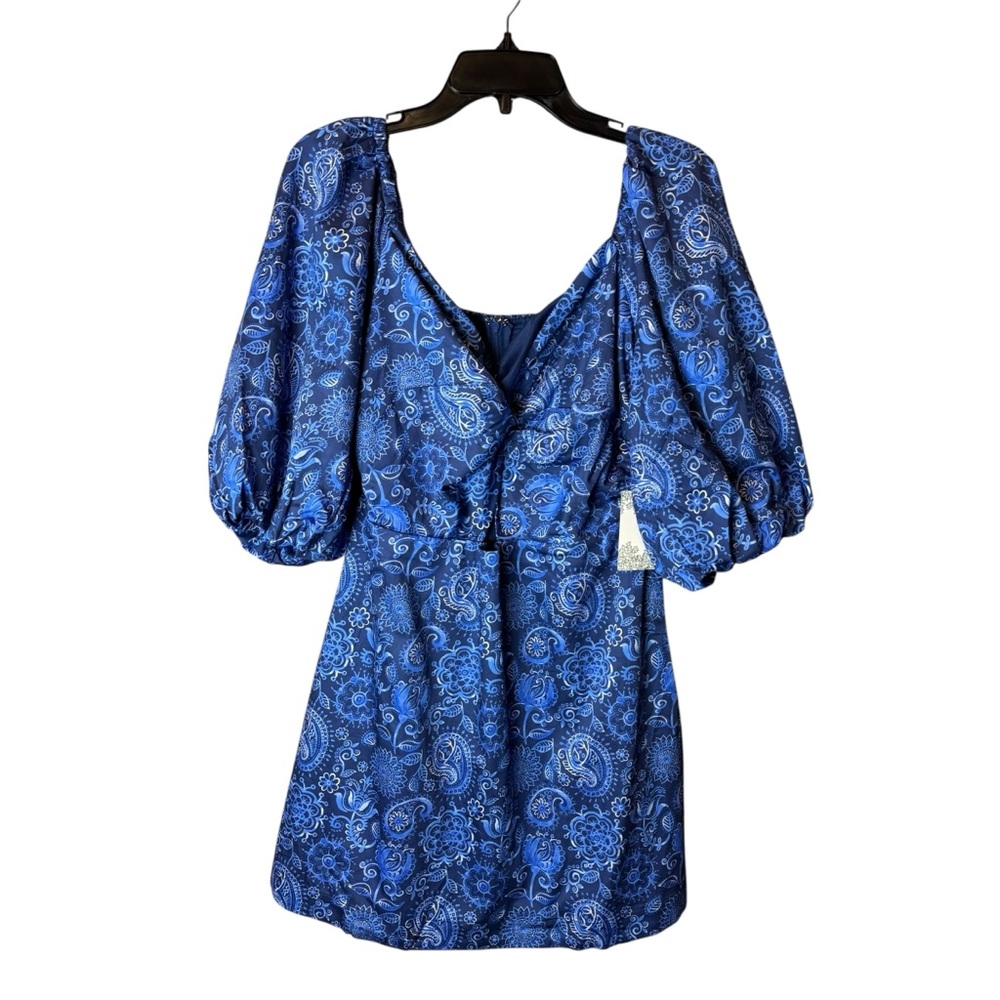 NWT Hyacinth House Tuckernuck Blue Mod Paisley Bianca Mini Dress
